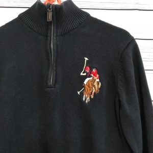 Men's US POLO 1/2 Zip Navy Sweater